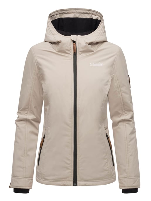 Marikoo Damen Übergangsjacke – Brombeere, leicht mit Kapuze & Kragen - Image 2