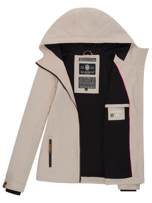 Marikoo Damen Übergangsjacke – Brombeere, leicht mit Kapuze & Kragen - Image 5