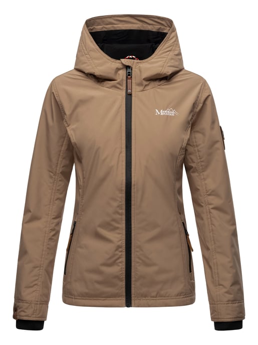 Marikoo Damen Übergangsjacke – Brombeere, leicht mit Kapuze & Kragen - Image 2