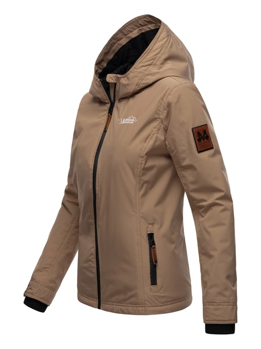 Marikoo Damen Übergangsjacke – Brombeere, leicht mit Kapuze & Kragen - Image 3