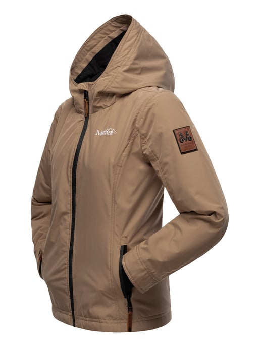Marikoo Damen Übergangsjacke – Brombeere, leicht mit Kapuze & Kragen - Image 4