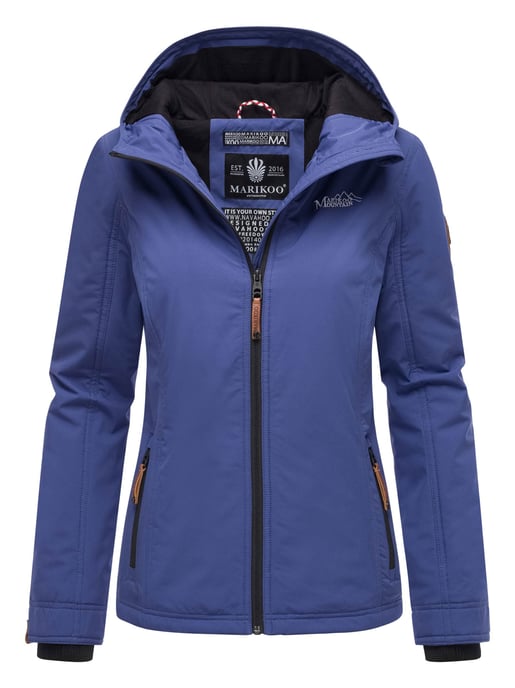 Marikoo Damen Übergangsjacke – Brombeere, leicht mit Kapuze & Kragen - Image 1
