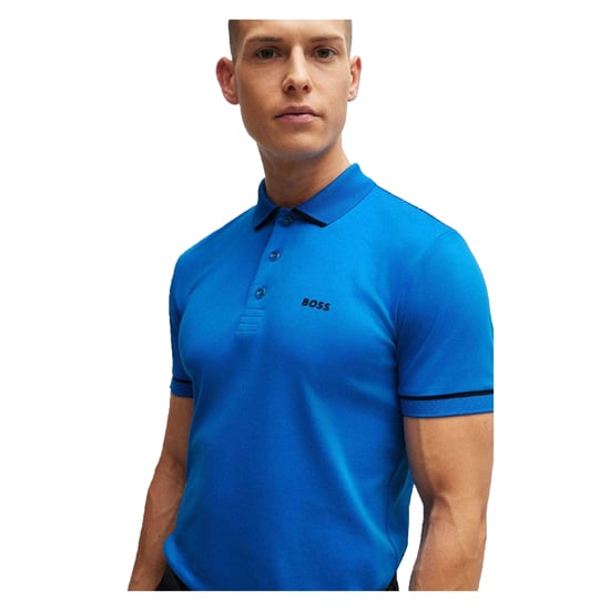 Boss - "Paule" Poloshirt für Herren, Verriegelung, Schmal (Blau) - Image 3