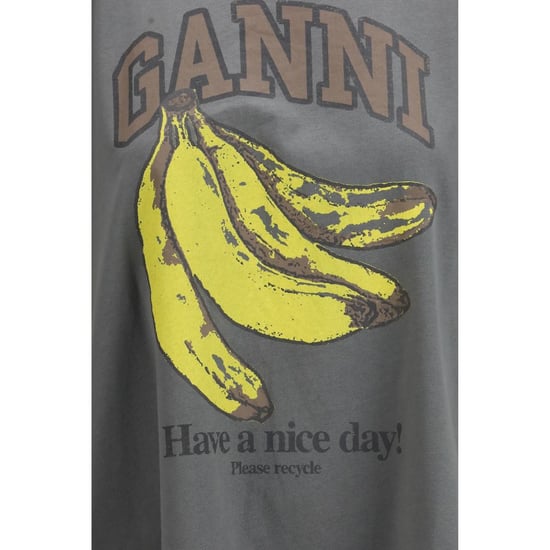 Ganni Graues Baumwoll-T-Shirt - Image 3