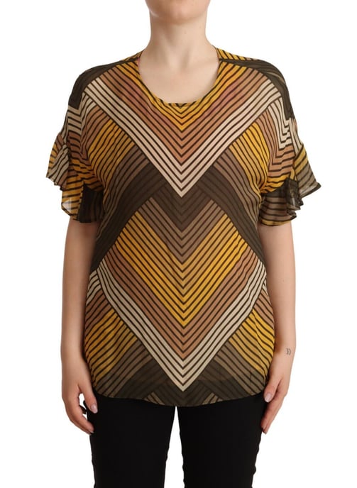 Chevron-Print Seidenbluse - Image 1