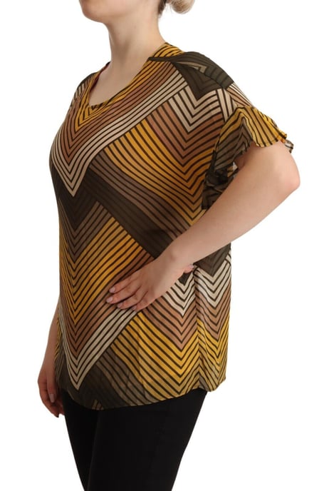 Chevron-Print Seidenbluse - Image 3