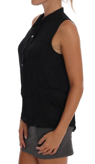 Ärmellose Bluse mit Mandarin-Kragen - Image 3