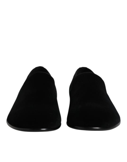 Dolce & Gabbana Schwarze Velvet Slipper Elegante Schuhe - Image 2