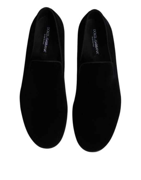 Dolce & Gabbana Schwarze Velvet Slipper Elegante Schuhe - Image 3