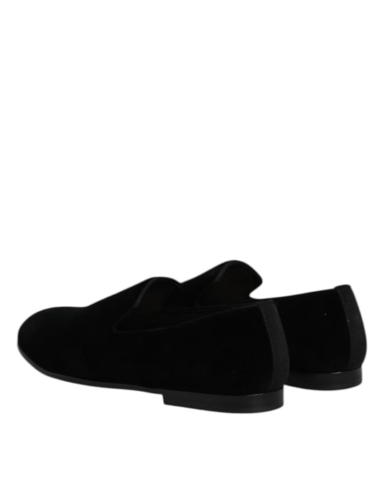 Dolce & Gabbana Schwarze Velvet Slipper Elegante Schuhe - Image 5