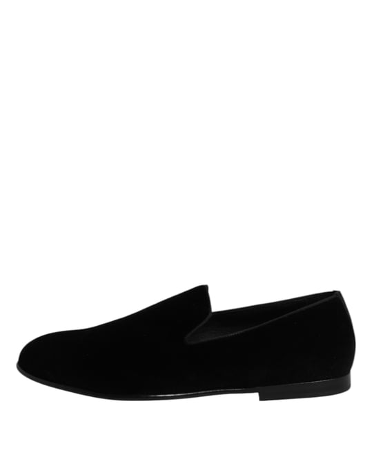 Dolce & Gabbana Schwarze Velvet Slipper Elegante Schuhe - Image 6