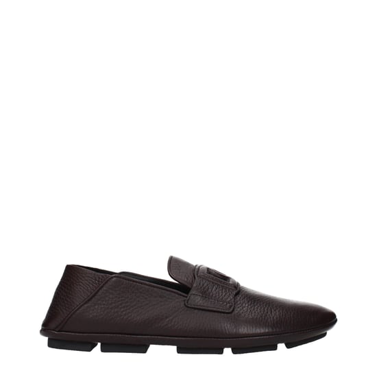 Dolce & Gabbana Braune Leder Slipper - Image 1