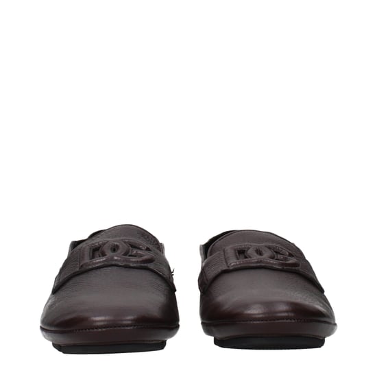 Dolce & Gabbana Braune Leder Slipper - Image 3