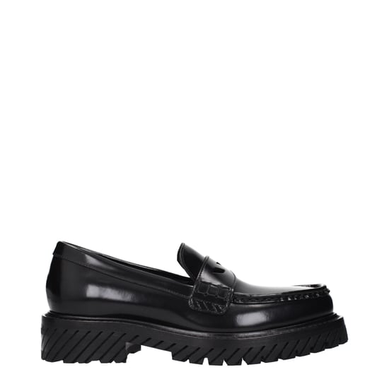 Off-White Schwarze Leder Slipper - Image 1