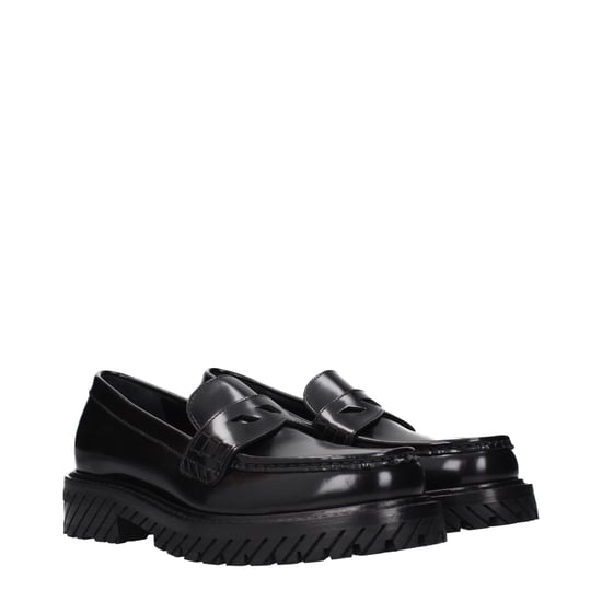 Off-White Schwarze Leder Slipper - Image 2
