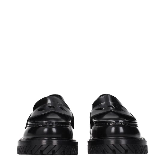 Off-White Schwarze Leder Slipper - Image 3