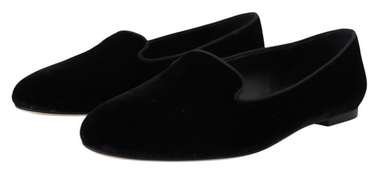 Dolce & Gabbana Schwarze Samt Slipper Loafer Ballerinas Schuhe - Image 5