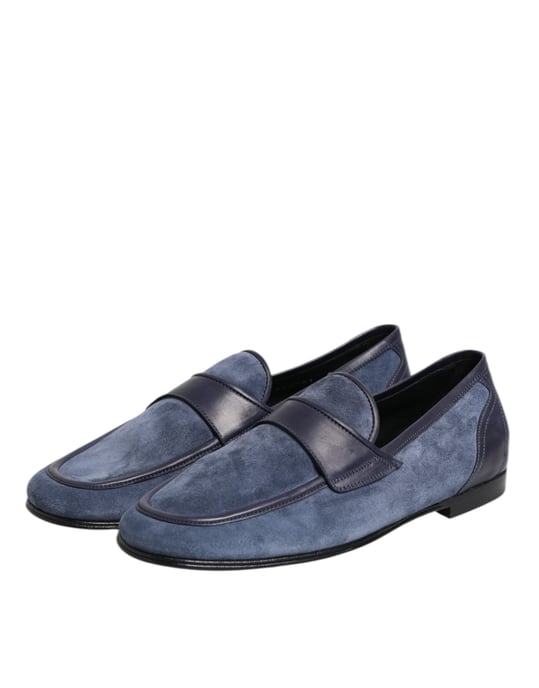 Dolce & Gabbana Blaue Wildleder Mokassins - Image 4
