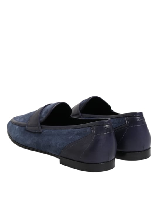 Dolce & Gabbana Blaue Wildleder Mokassins - Image 5