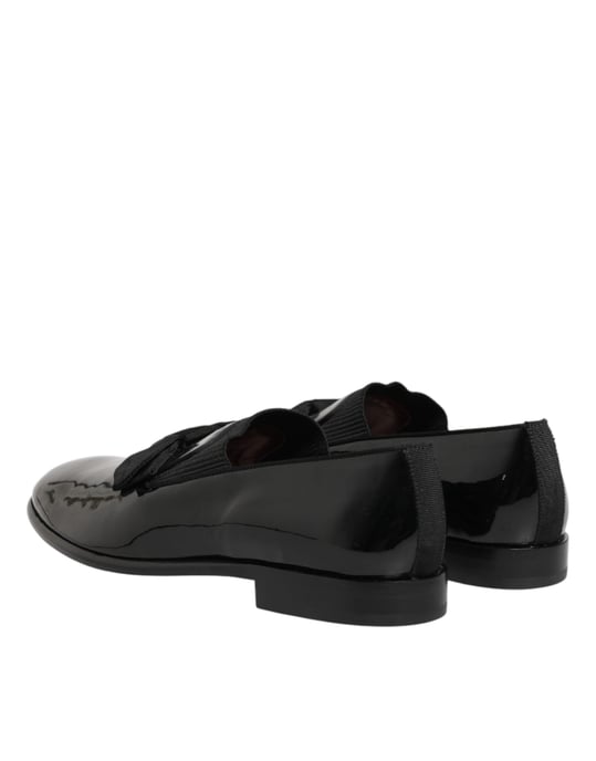 Dolce & Gabbana Schwarze Leder Slipper Schuhe für Herren - Image 6