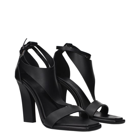 Max Mara Schwarze Leder-Stiletto-Absatzsandalen - Image 2