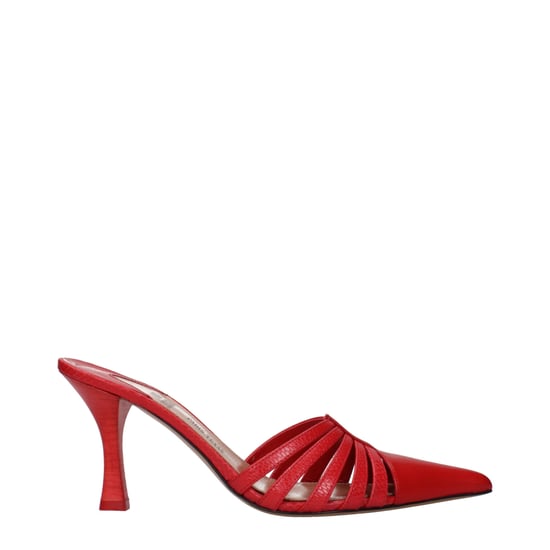 Paris Texas Rote Leder Stiletto-Absatzsandalen - Image 1