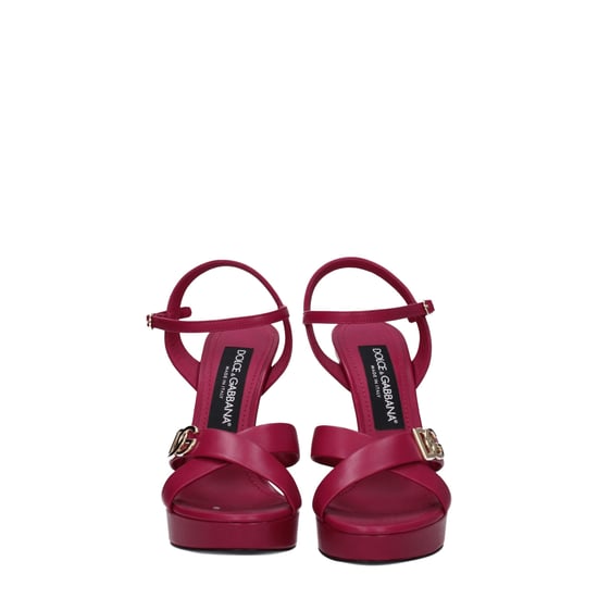 Dolce & Gabbana Pinke Leder Plattform-Sandalen - Image 3