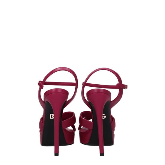 Dolce & Gabbana Pinke Leder Plattform-Sandalen - Image 5