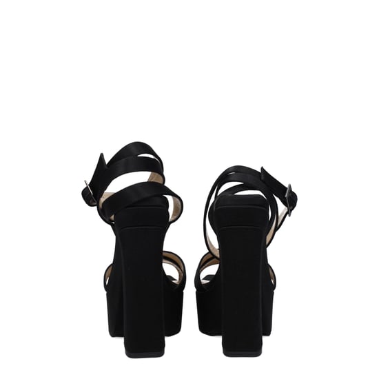 Jimmy Choo Schwarze Satin-Plattform-Sandalen - Image 5