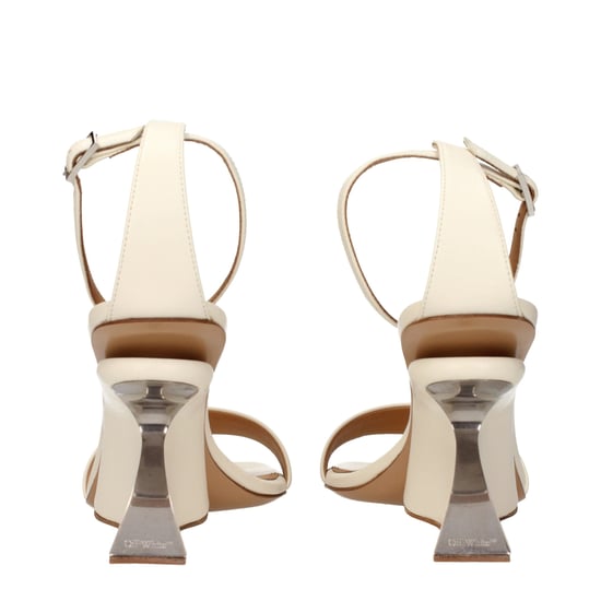 Off-White Beige Leder Plateau-Sandalen - Image 5