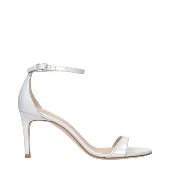 Stuart Weitzman Weiße Leder Stiletto-Absatzsandalen - Image 1