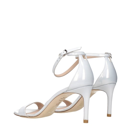 Stuart Weitzman Weiße Leder Stiletto-Absatzsandalen - Image 4