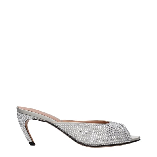 Die Attico Graue Satin Stiletto-Absatzsandalen - Image 1