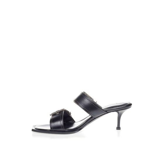 Alexander McQueen Schwarze Leder Stiletto-Absatzsandalen - Image 2