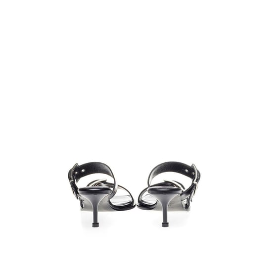 Alexander McQueen Schwarze Leder Stiletto-Absatzsandalen - Image 4