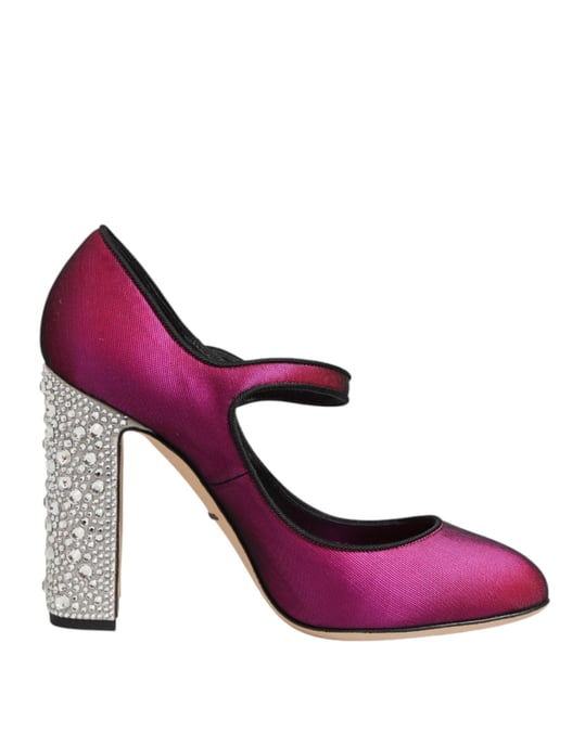 Dolce & Gabbana Pink Strass Mary Janes Absatzschuhe - Image 1