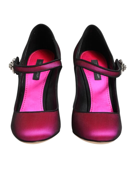 Dolce & Gabbana Pink Strass Mary Janes Absatzschuhe - Image 3