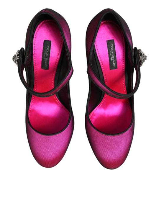 Dolce & Gabbana Pink Strass Mary Janes Absatzschuhe - Image 4