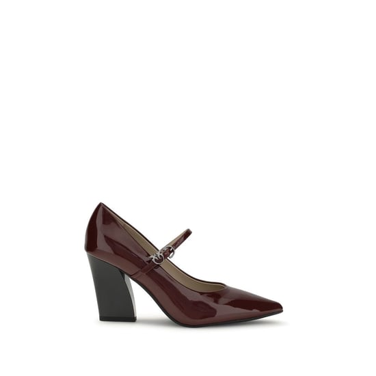 PINKO Bordeaux Kalbsleder Bos Taurus High Heel Pumps - Image 1