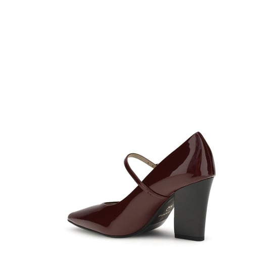 PINKO Bordeaux Kalbsleder Bos Taurus High Heel Pumps - Image 3