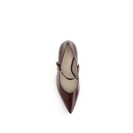 PINKO Bordeaux Kalbsleder Bos Taurus High Heel Pumps - Image 4