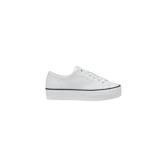 Calvin Klein Jeans Schwarz-Weiß Leder Plattform Sneaker - Image 1