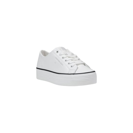 Calvin Klein Jeans Schwarz-Weiß Leder Plattform Sneaker - Image 2