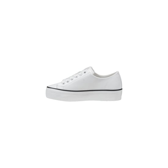 Calvin Klein Jeans Schwarz-Weiß Leder Plattform Sneaker - Image 3
