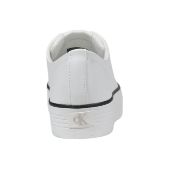 Calvin Klein Jeans Schwarz-Weiß Leder Plattform Sneaker - Image 4
