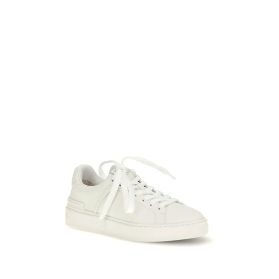Balmain Weiße Kälberleder Bos Taurus Low Top Sneakers - Image 2