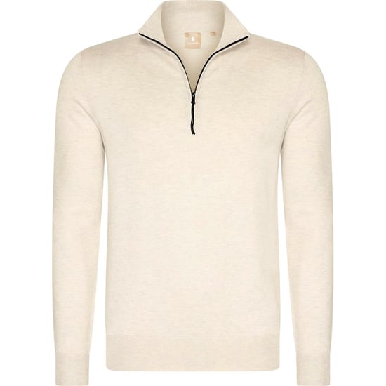 Solution Pullover Simon Zipper Strick Beige - Image 4