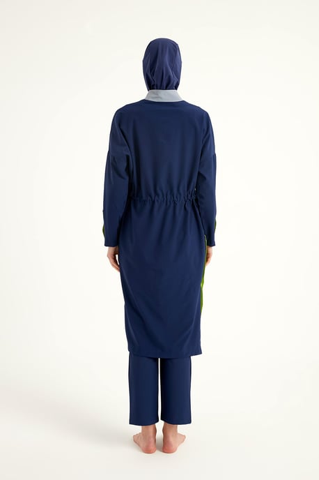 Marineblauer, vollständig bedeckender, bescheidener Badeanzug – Burkini mit verstellbarer Passform - Image 6