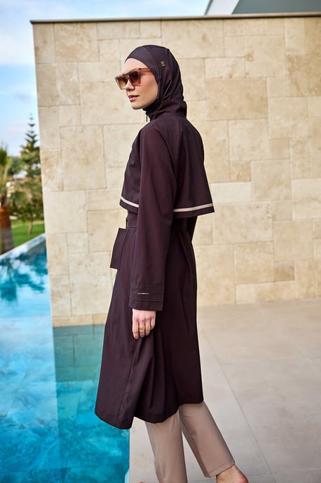 Marina Brown, vollständig bedeckendes, bescheidenes Burkini-Bademode-Set - Image 3