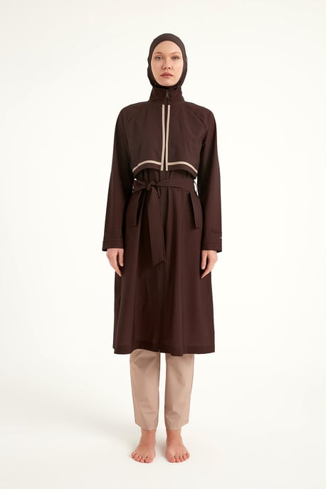 Marina Brown, vollständig bedeckendes, bescheidenes Burkini-Bademode-Set - Image 4